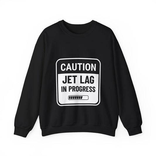 Unisex Caution Jet Lag Crewneck Sweatshirt